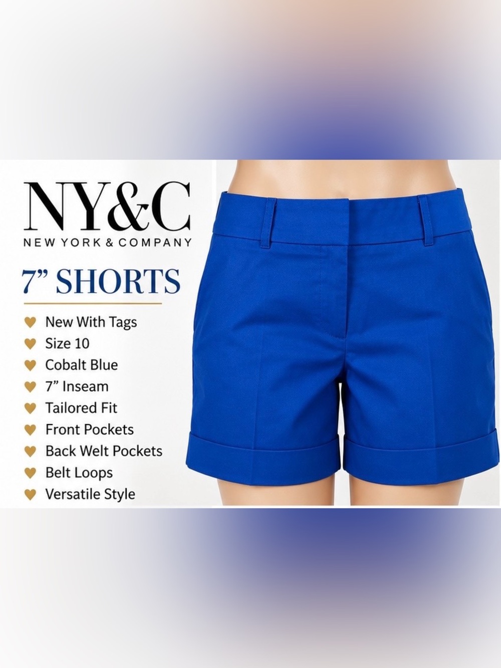 New York & Company Cobalt Blue Tailored Bermuda Shorts